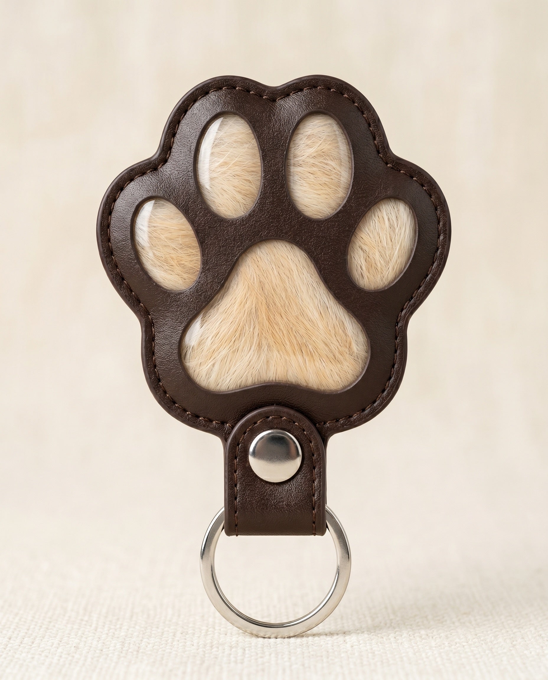 The Pawch in Espresso — handcrafted paw keepsake keychain