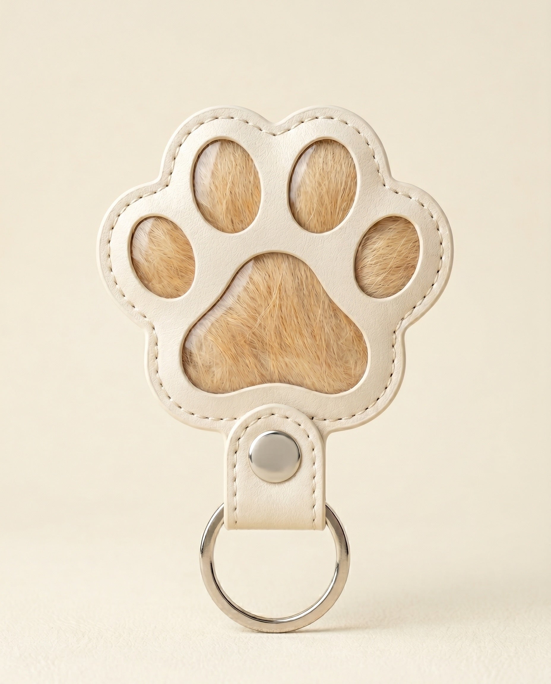 The Pawch in Ivory — handcrafted paw keepsake keychain